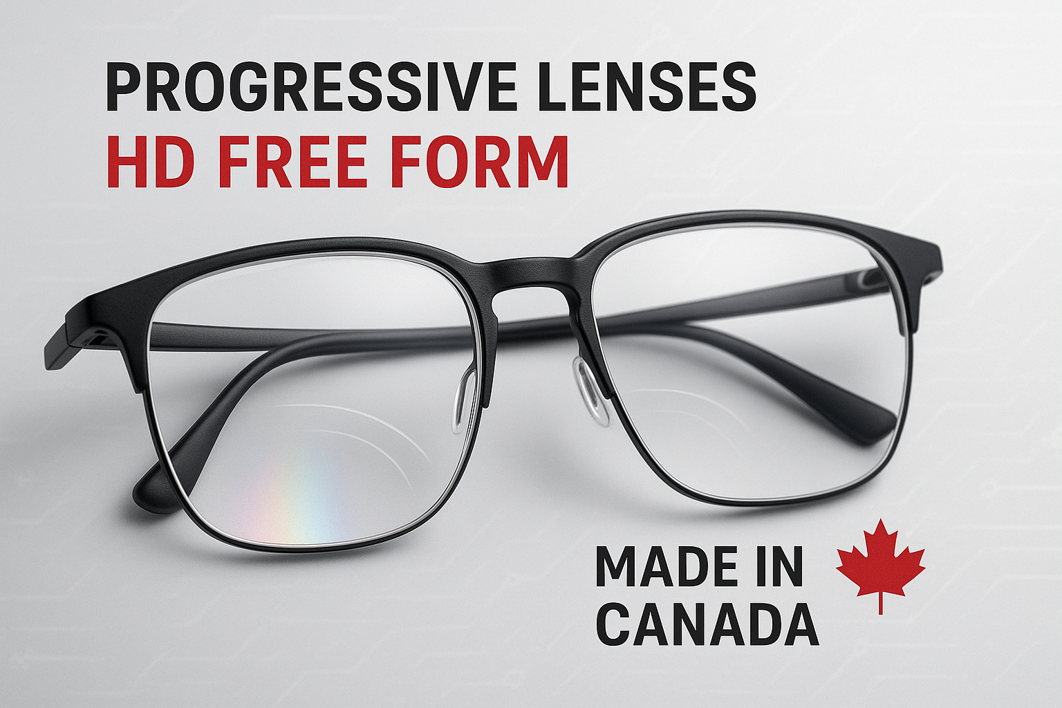 Progressive lens with HD Free form technology proudly made in Canada